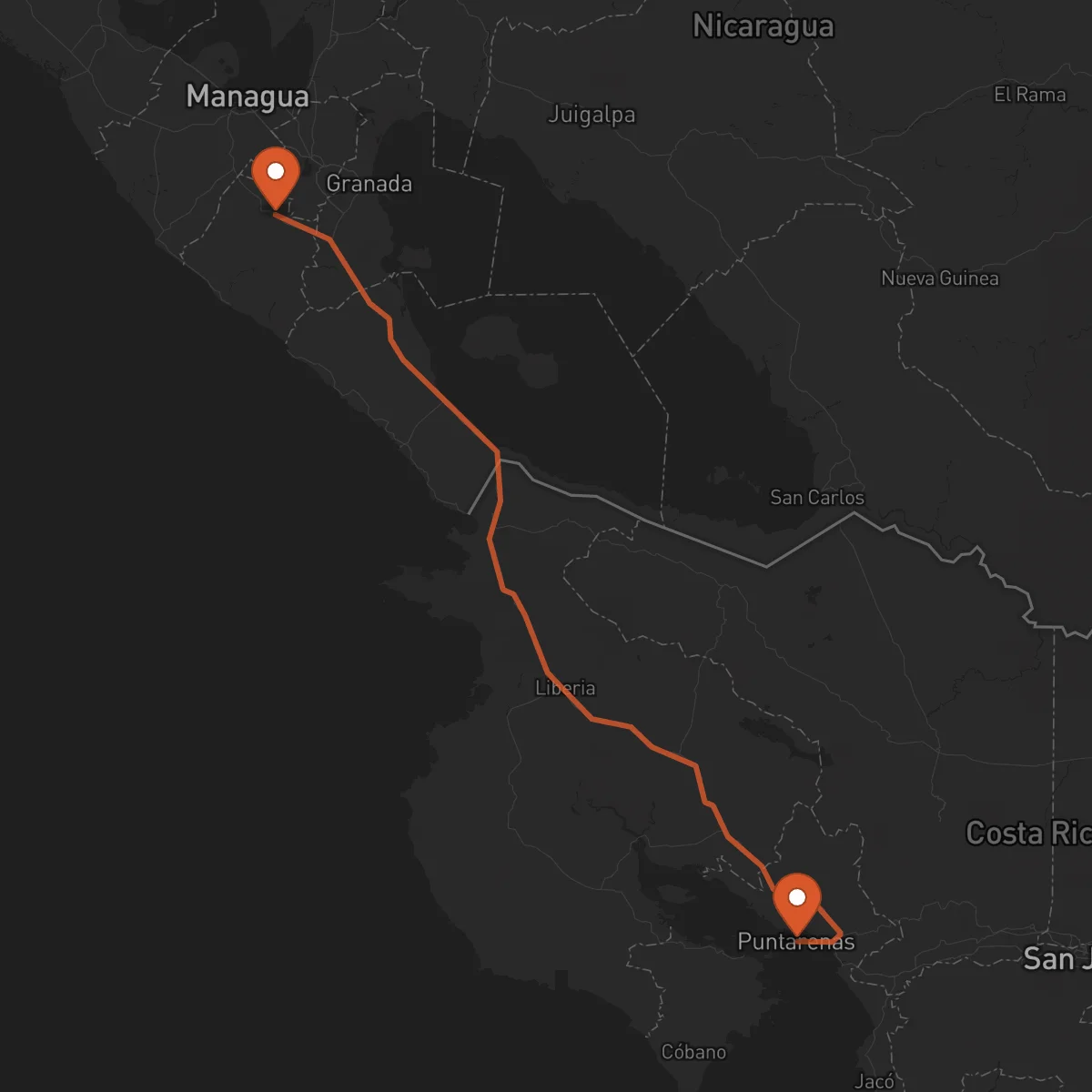Ruta Jinotepe - Puntarenas