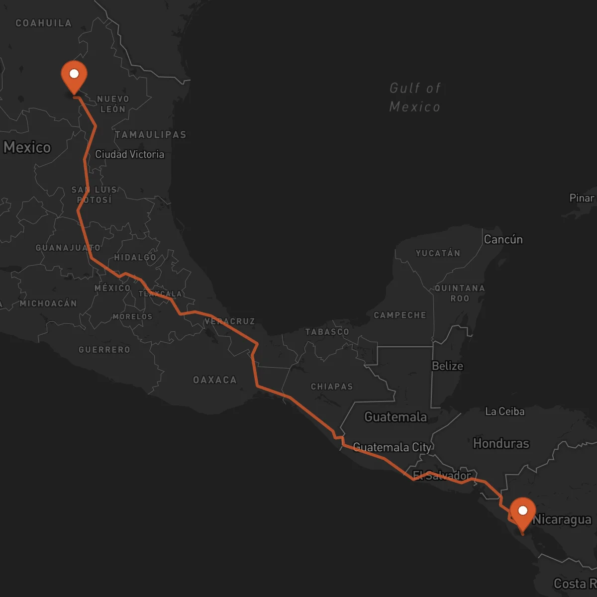 Ruta Jinotepe - Saltillo