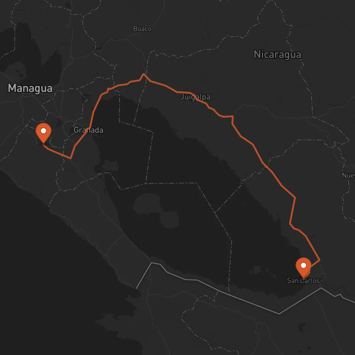 Ruta Jinotepe - San Carlos