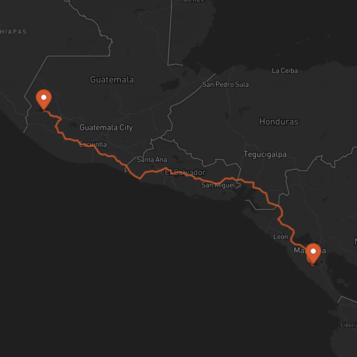 Ruta Jinotepe - San Marcos