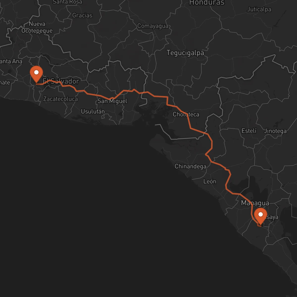 Ruta San Salvador - Jinotepe