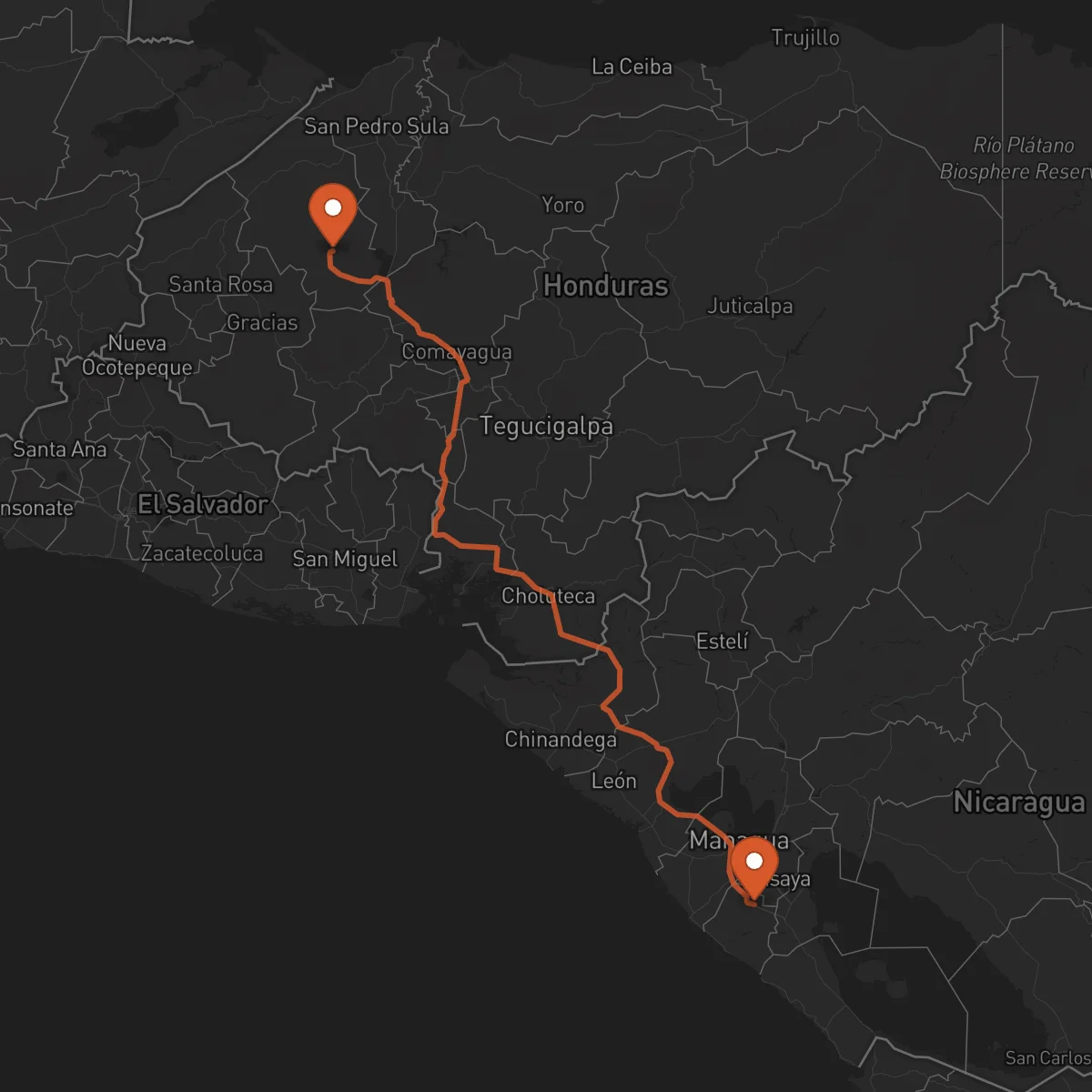 Ruta Jinotepe - Santa Bárbara