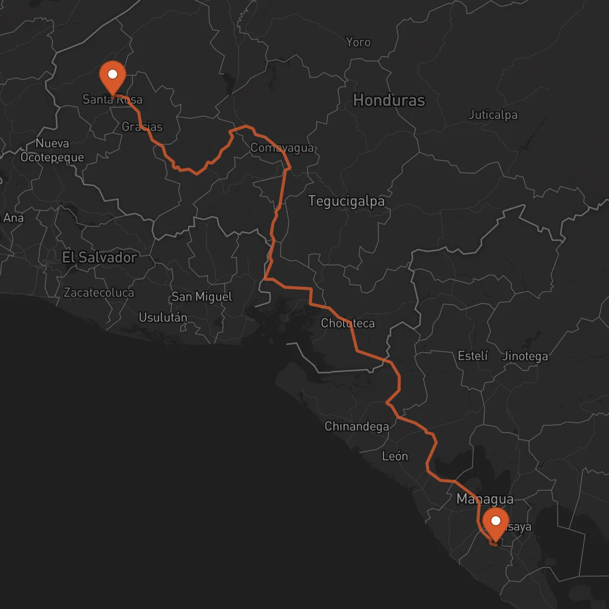 Ruta Santa Rosa de Copán - Jinotepe