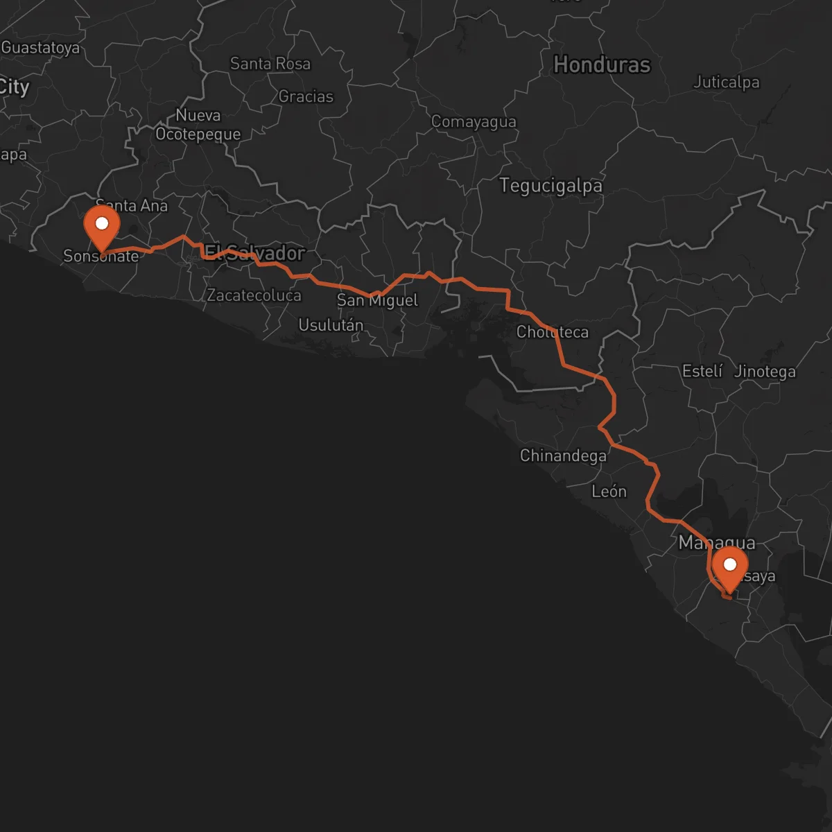 Ruta Sonsonate - Jinotepe