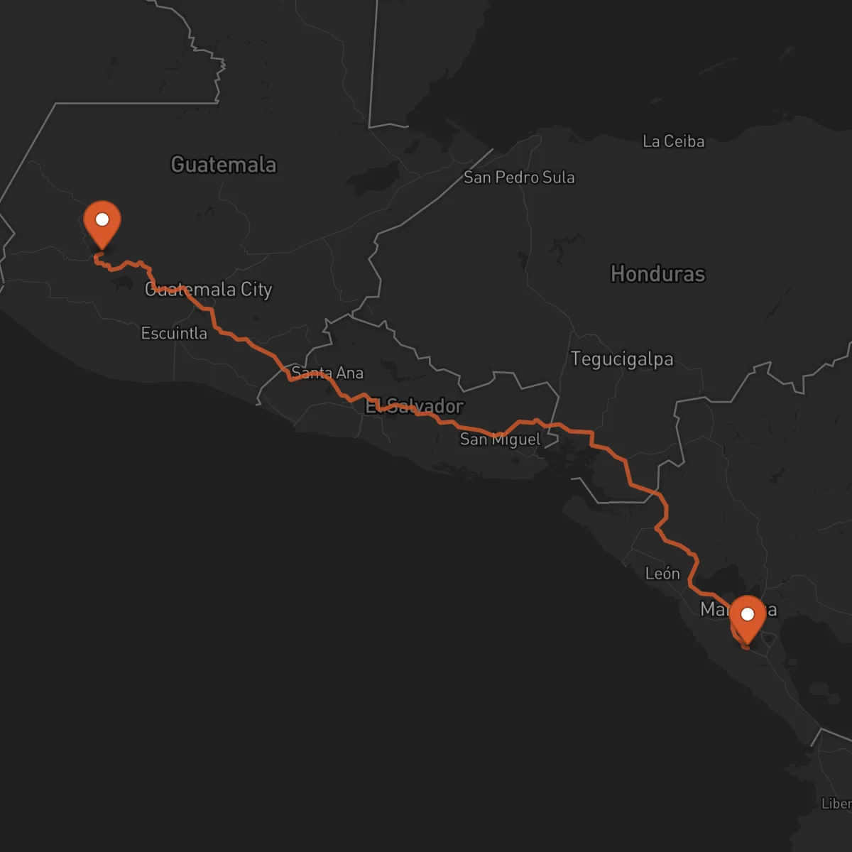 Ruta Totonicapán - Jinotepe