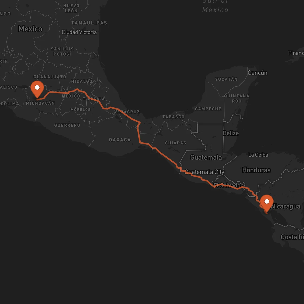 Ruta Uruapan - Jinotepe