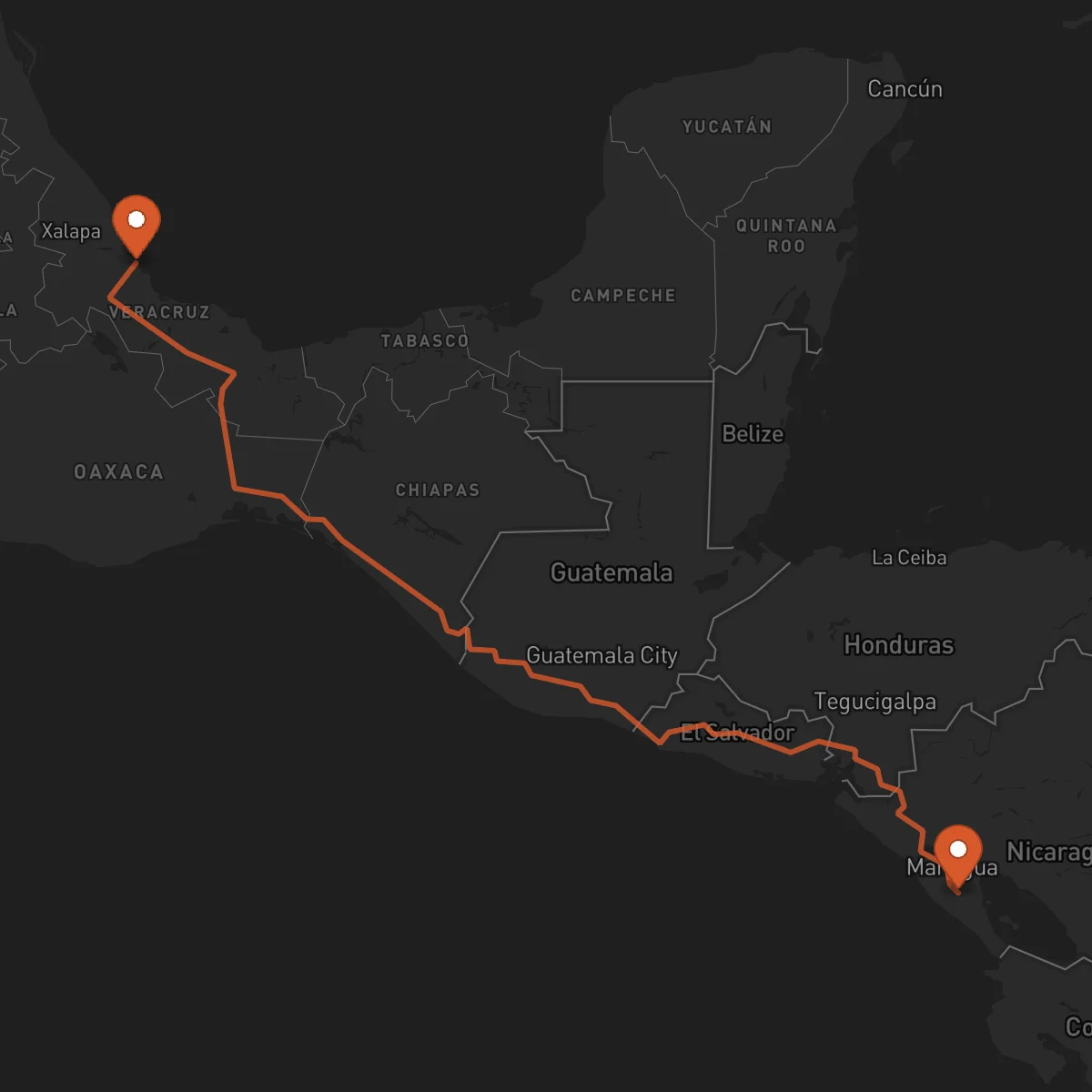 Ruta Jinotepe - Veracruz