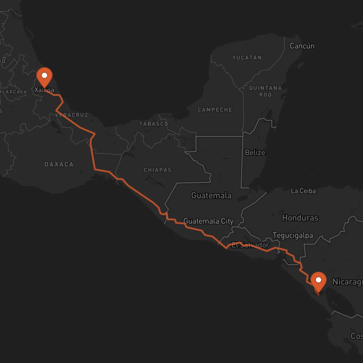 Ruta Jinotepe - Xalapa