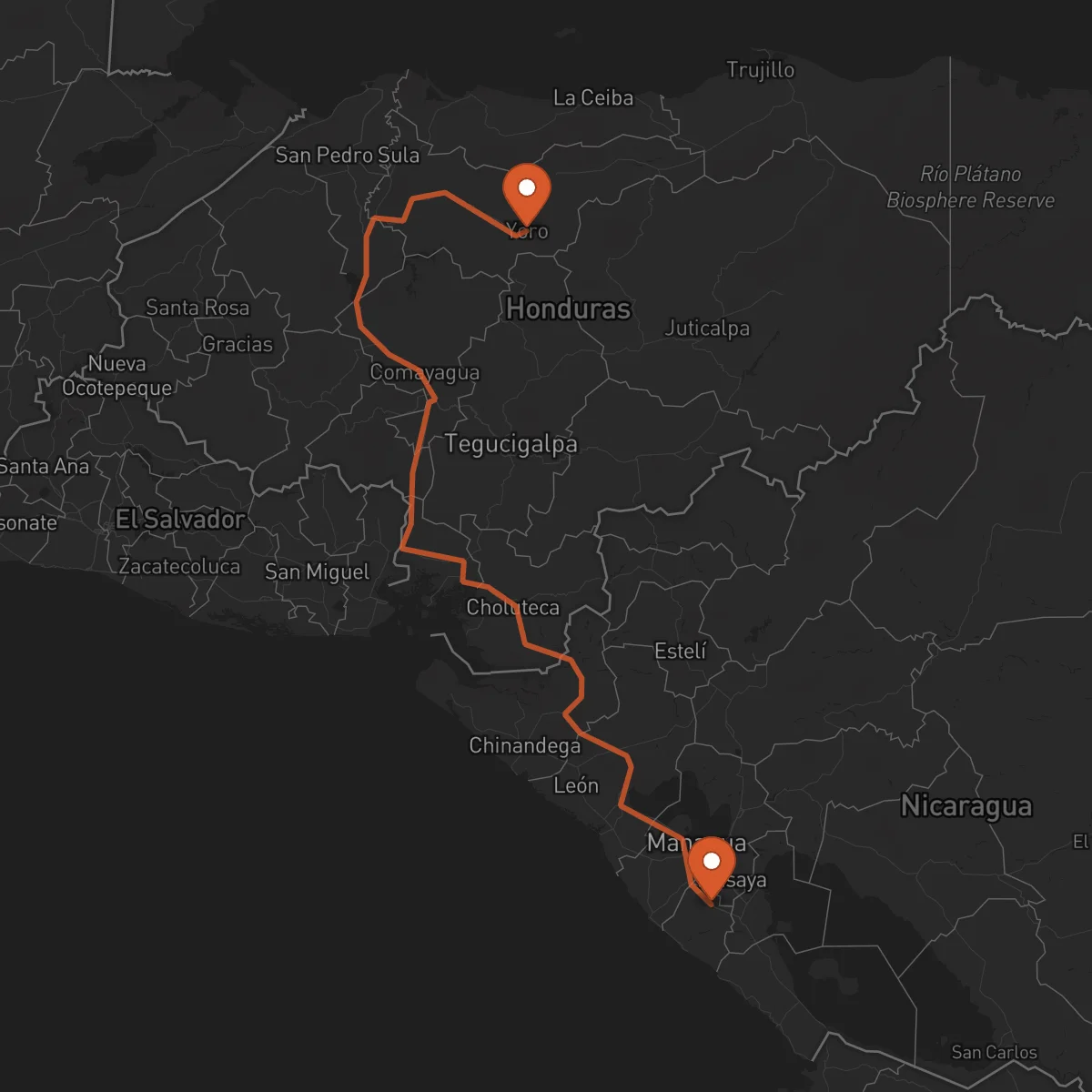 Ruta Yoro - Jinotepe