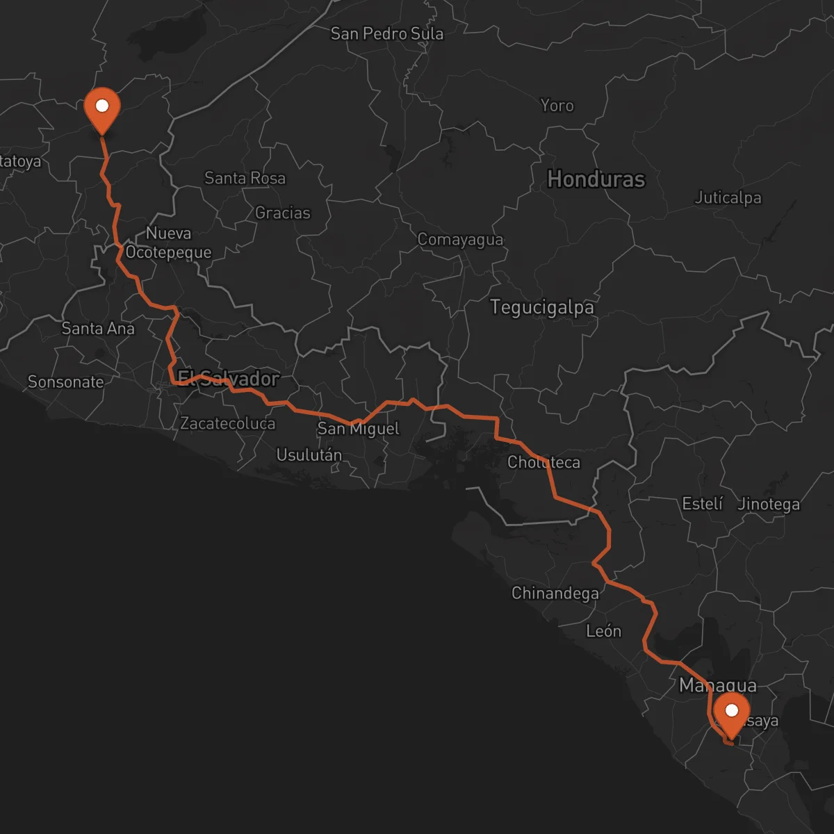 Ruta Jinotepe - Zacapa
