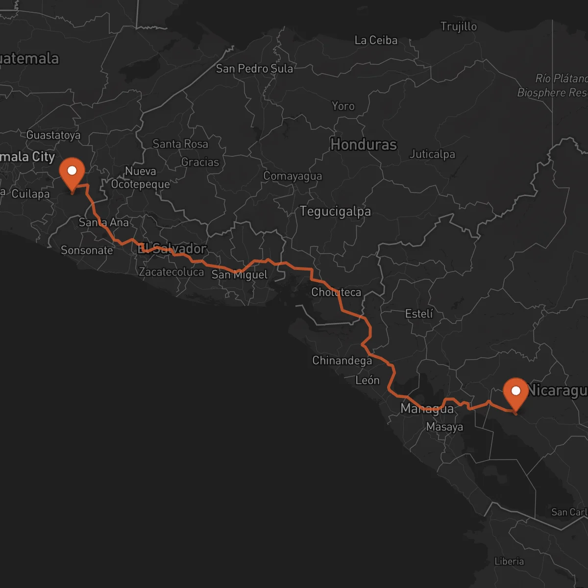 Ruta Juigalpa - Jutiapa