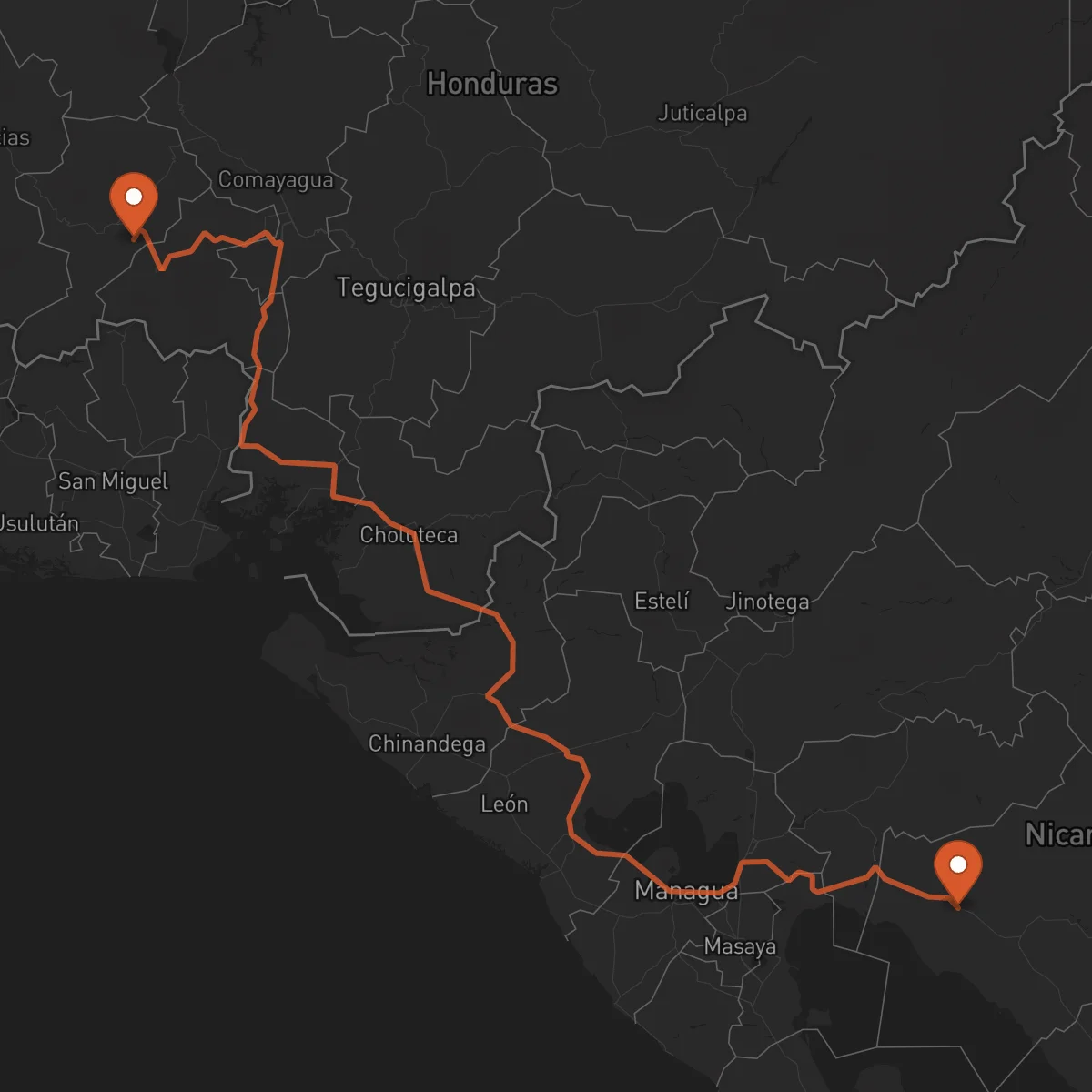 Ruta Juigalpa - La Esperanza