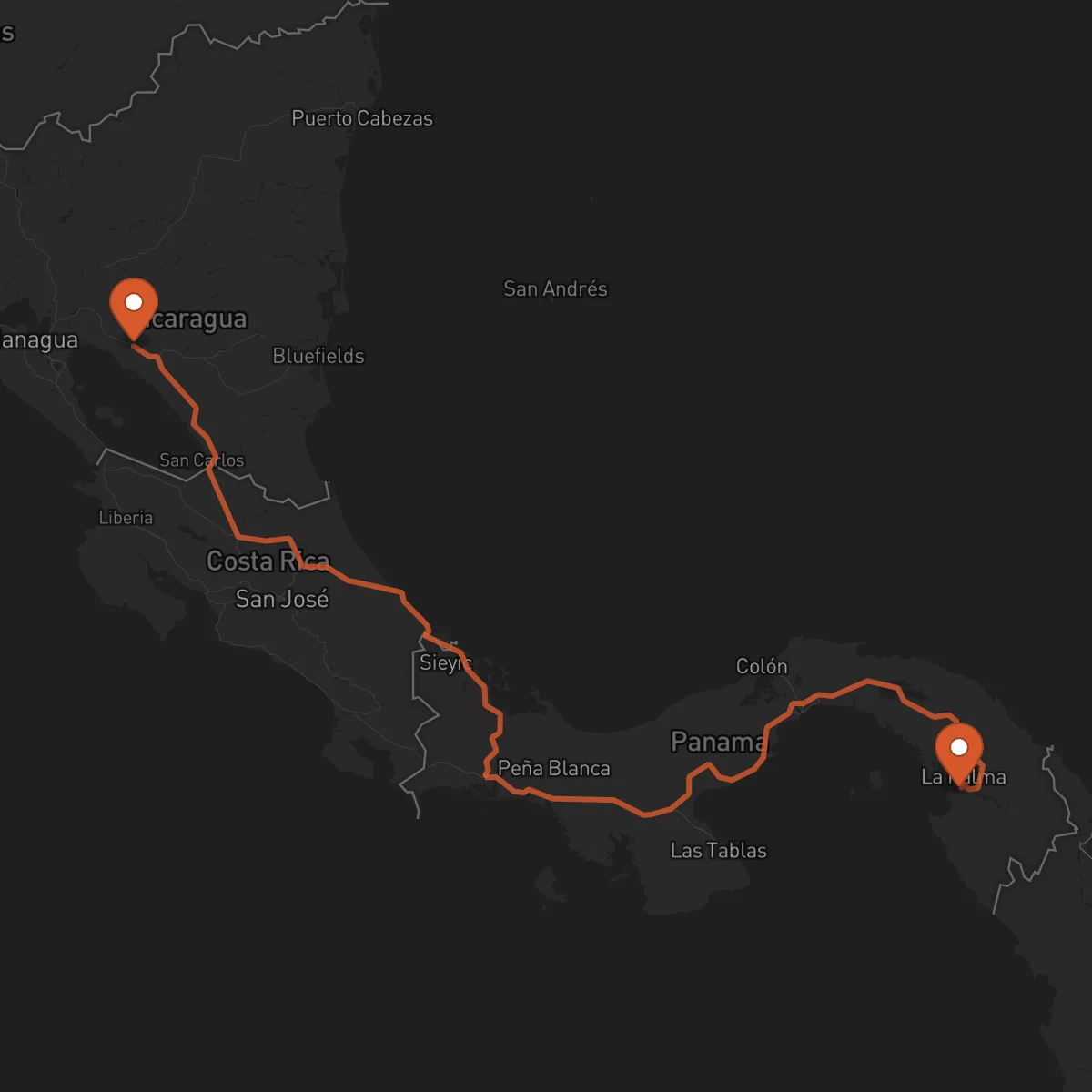Ruta Juigalpa - La Palma