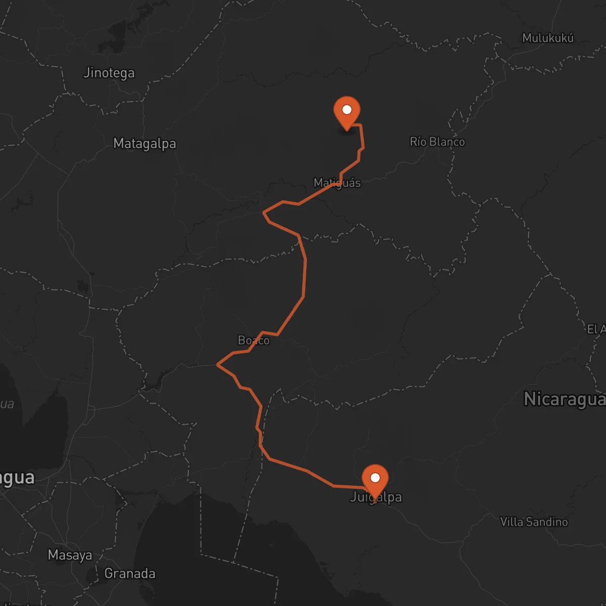 Ruta Juigalpa - Matagalpa