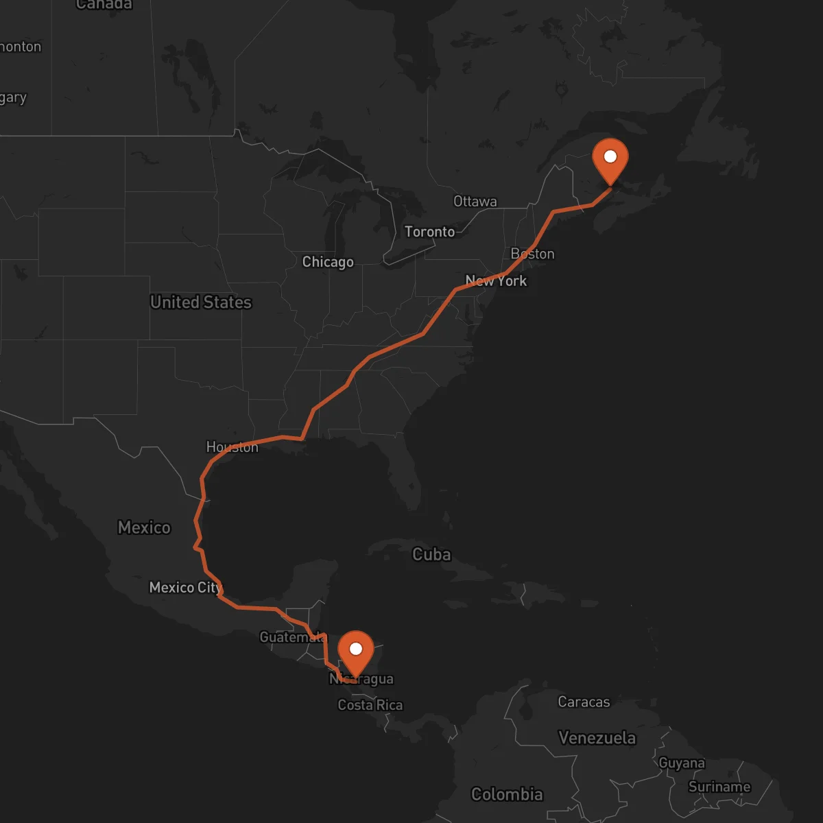 Ruta Juigalpa - Moncton