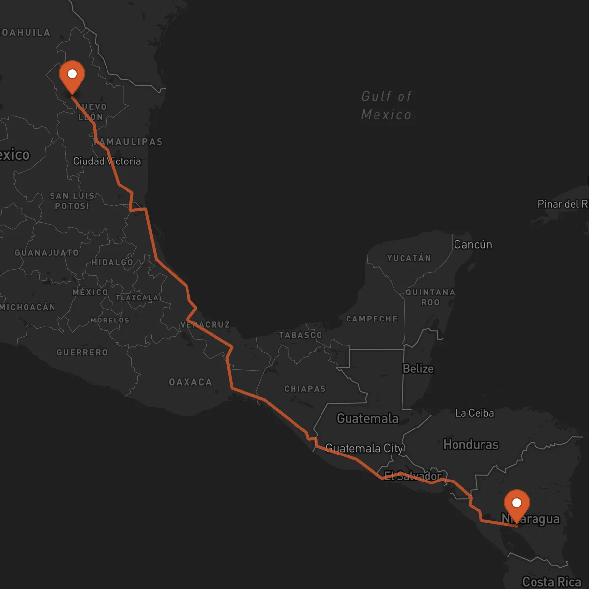 Ruta Juigalpa - Monterrey