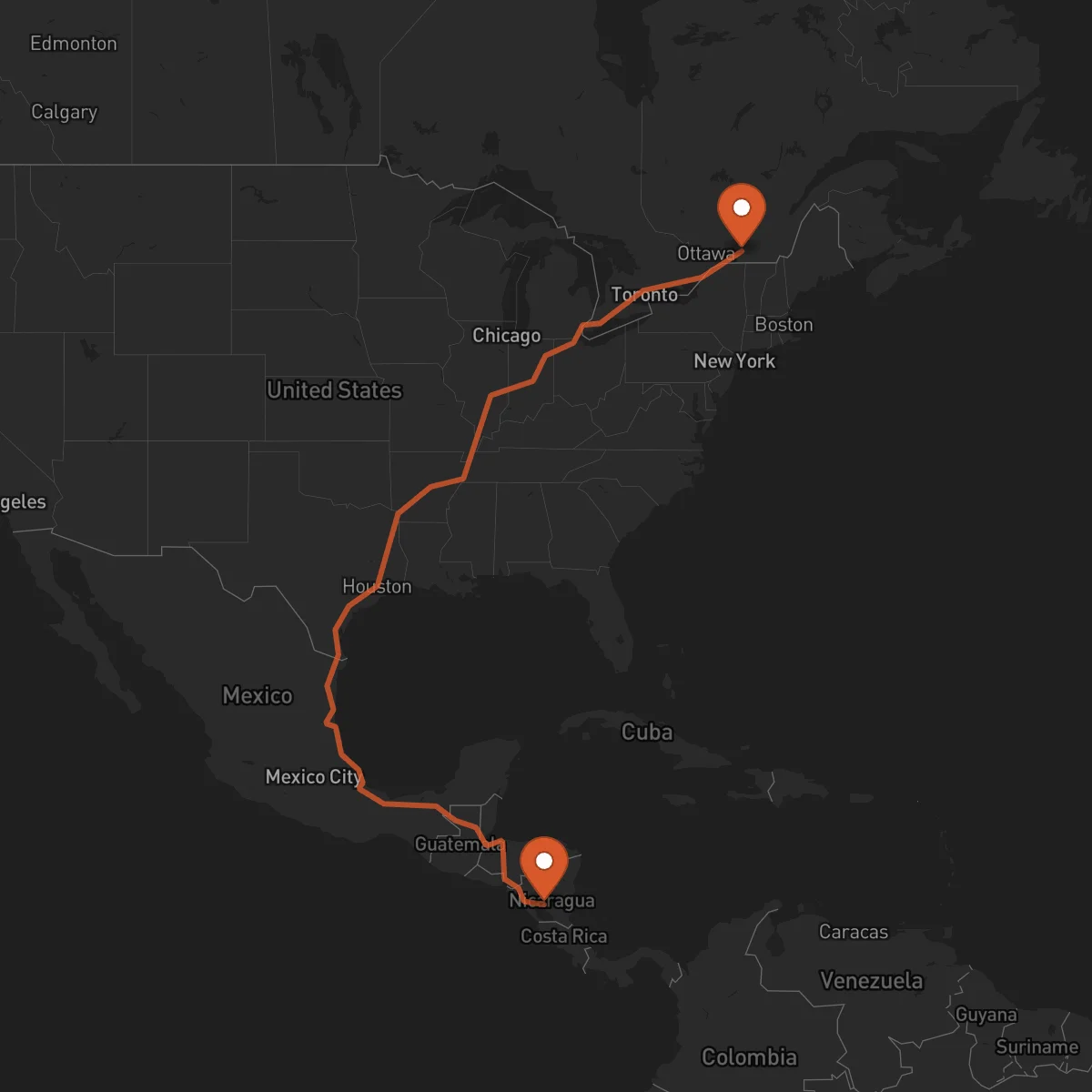 Ruta Juigalpa - Montreal