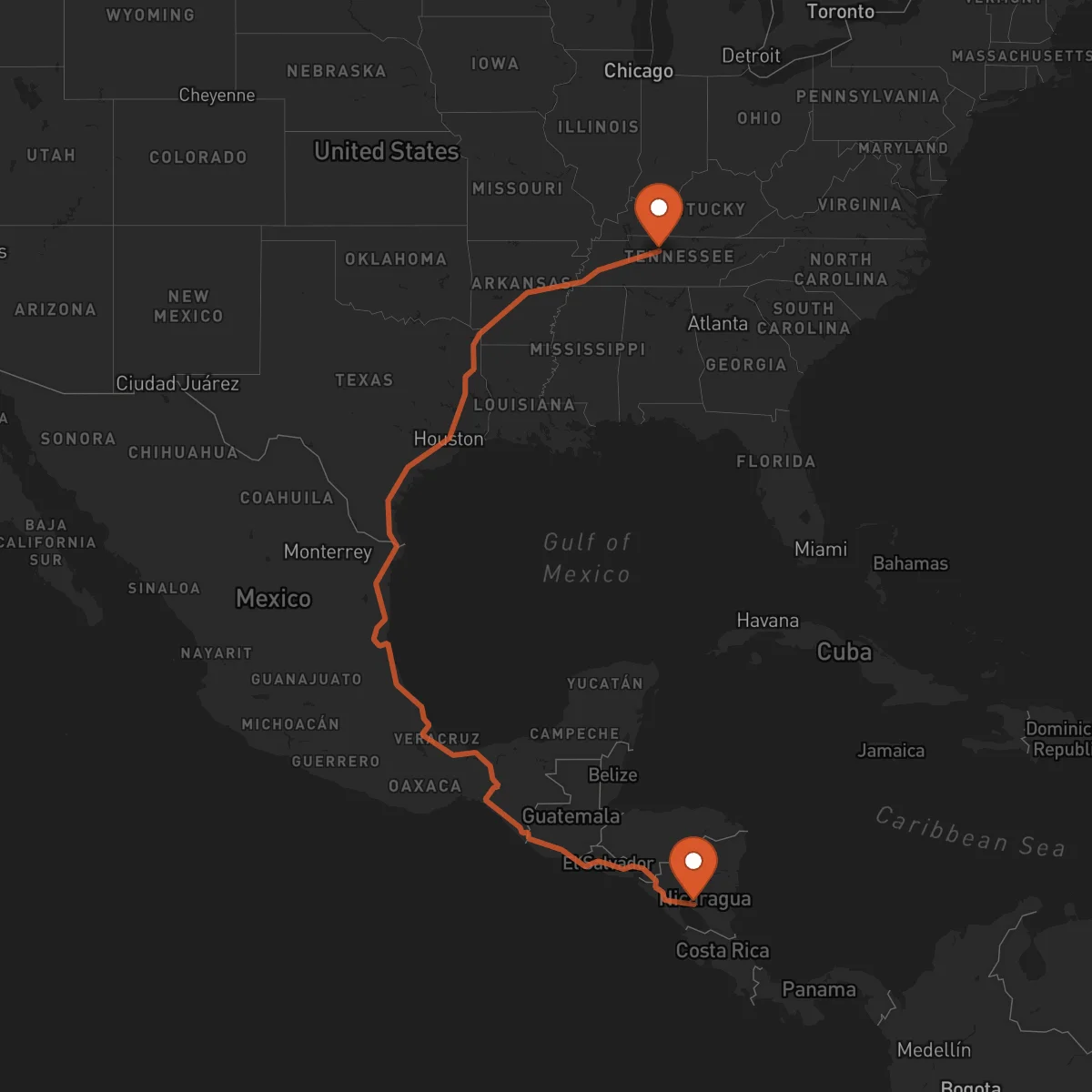 Ruta Juigalpa - Nashville