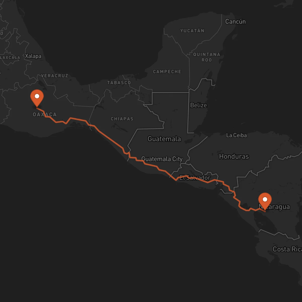 Ruta Juigalpa - Oaxaca de Juárez