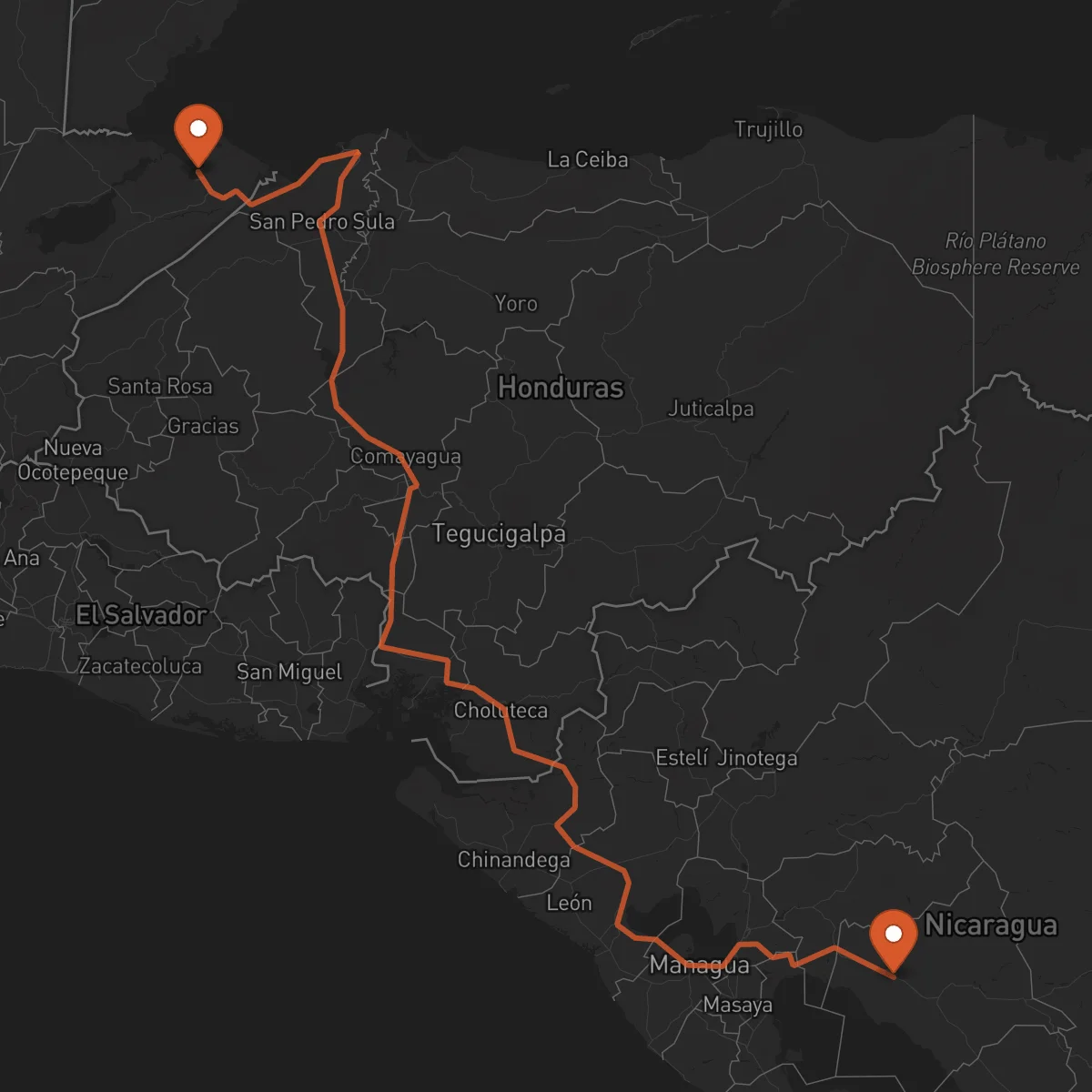 Ruta Puerto Barrios - Juigalpa