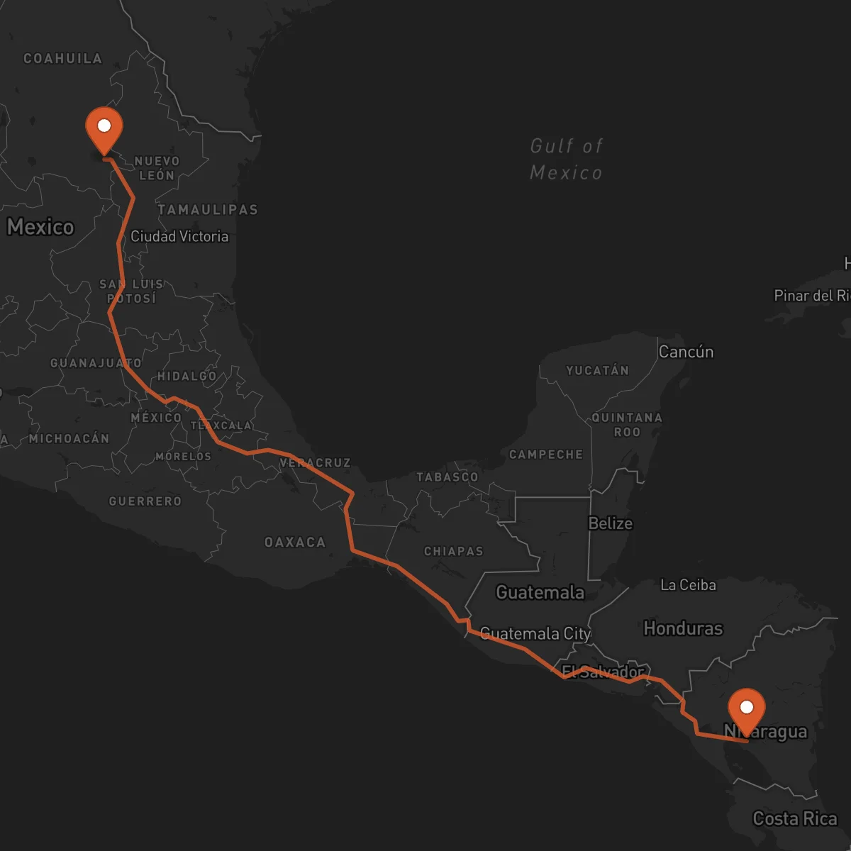 Ruta Juigalpa - Saltillo