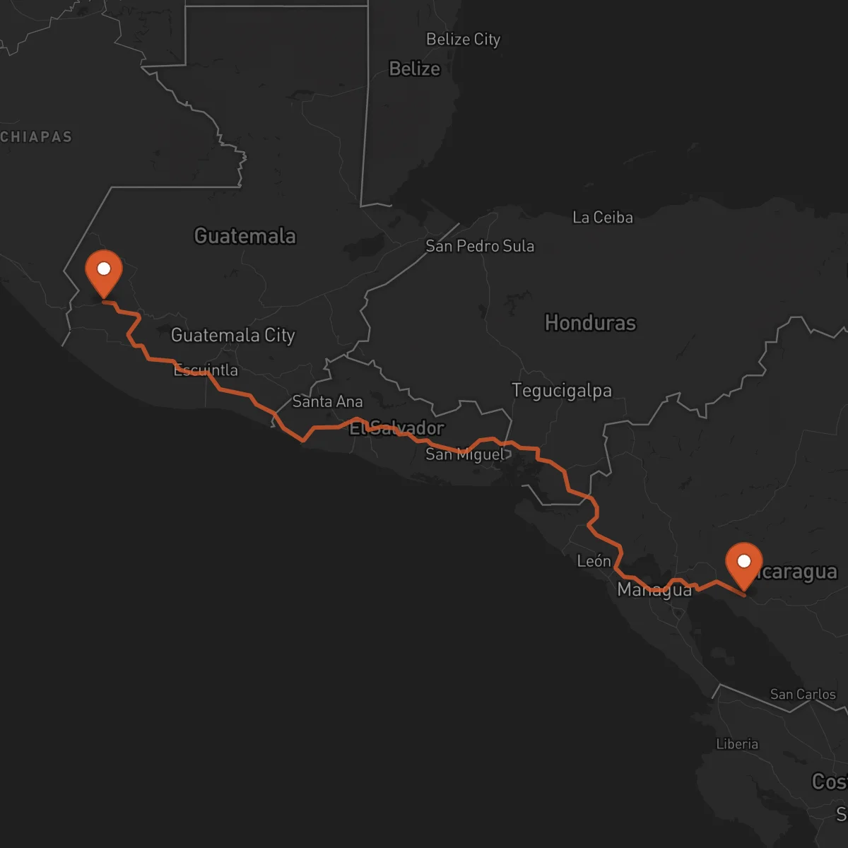 Ruta Juigalpa - San Marcos