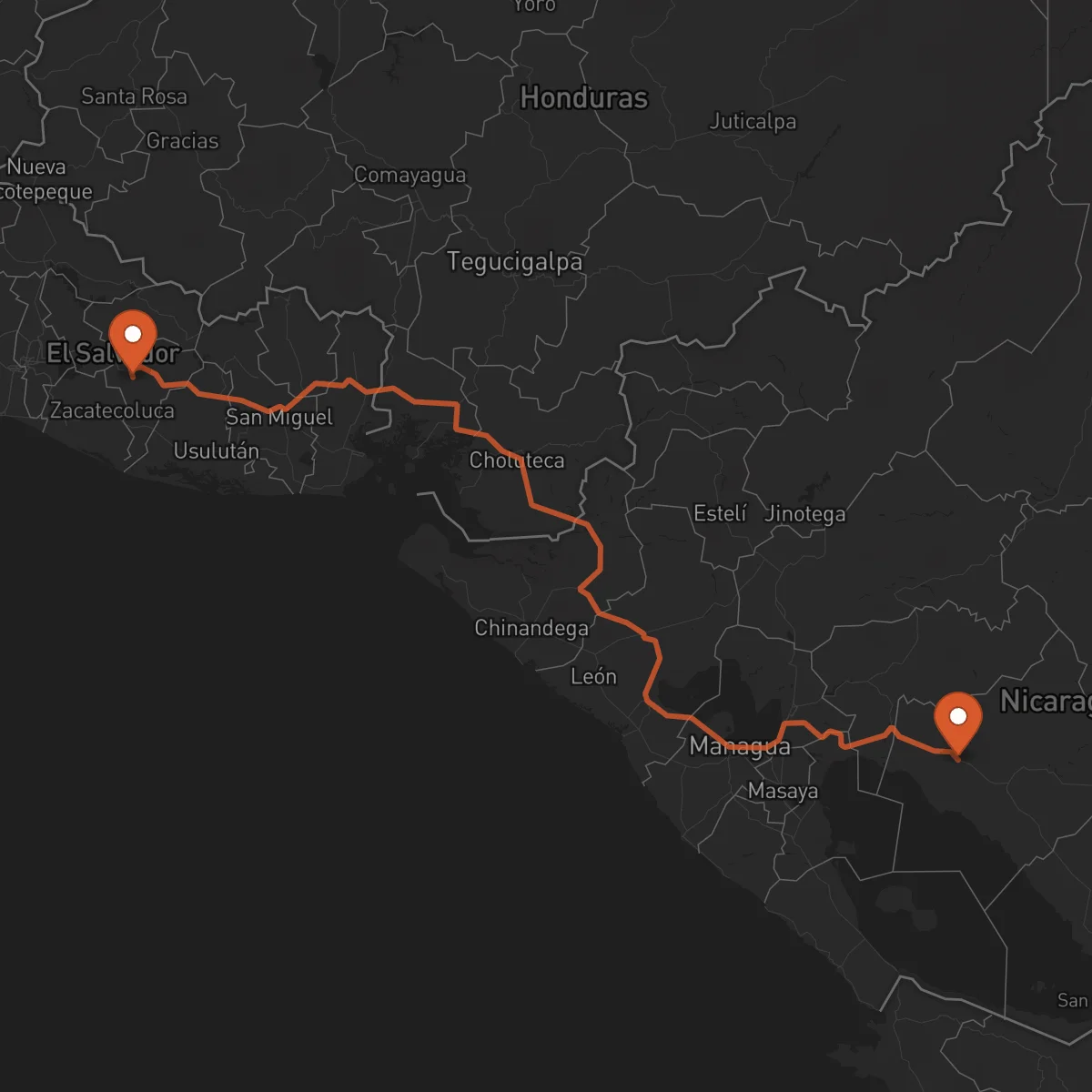 Ruta Juigalpa - San Vicente