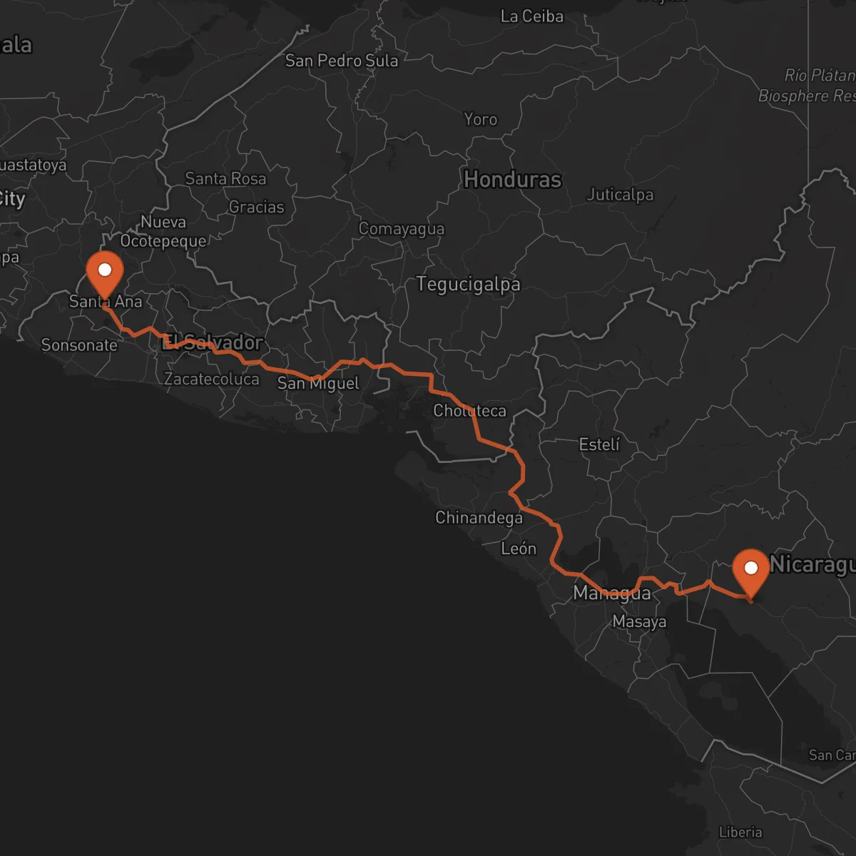 Ruta Juigalpa - Santa Ana