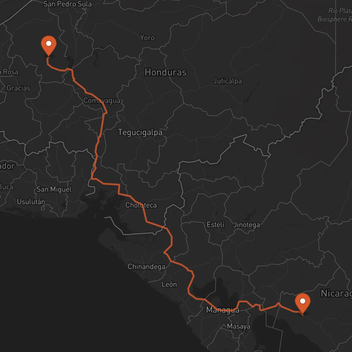 Ruta Juigalpa - Santa Bárbara