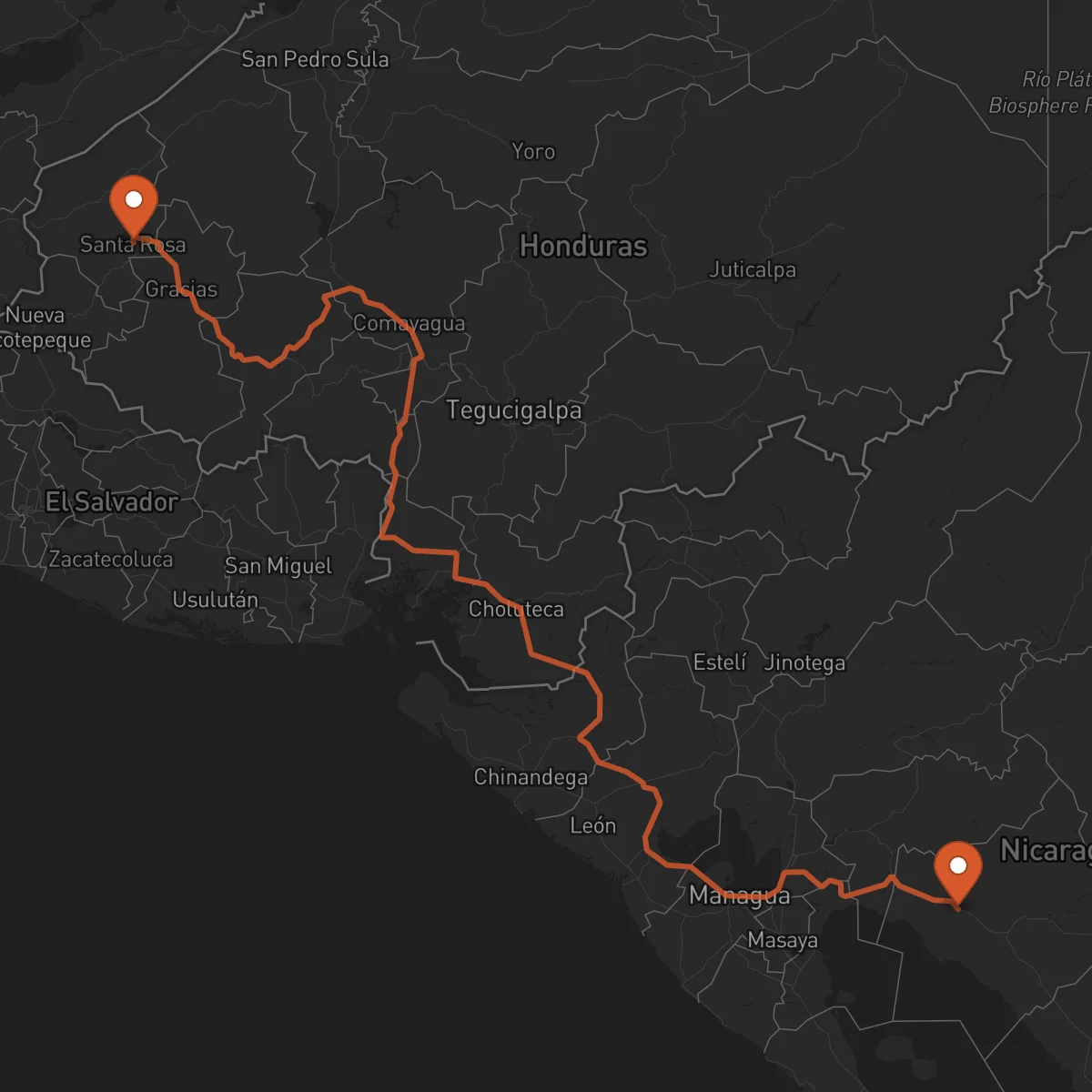 Ruta Juigalpa - Santa Rosa de Copán