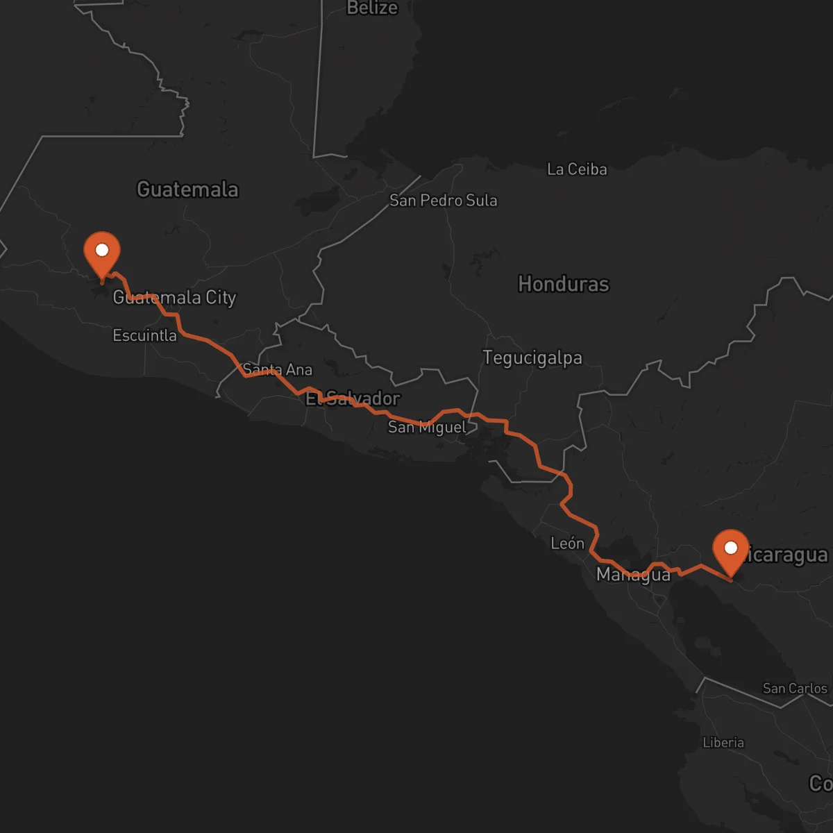 Ruta Sololá - Juigalpa