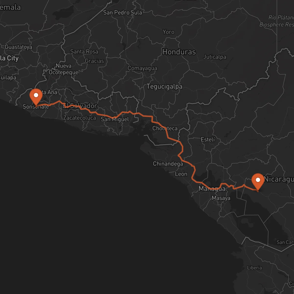 Ruta Juigalpa - Sonsonate