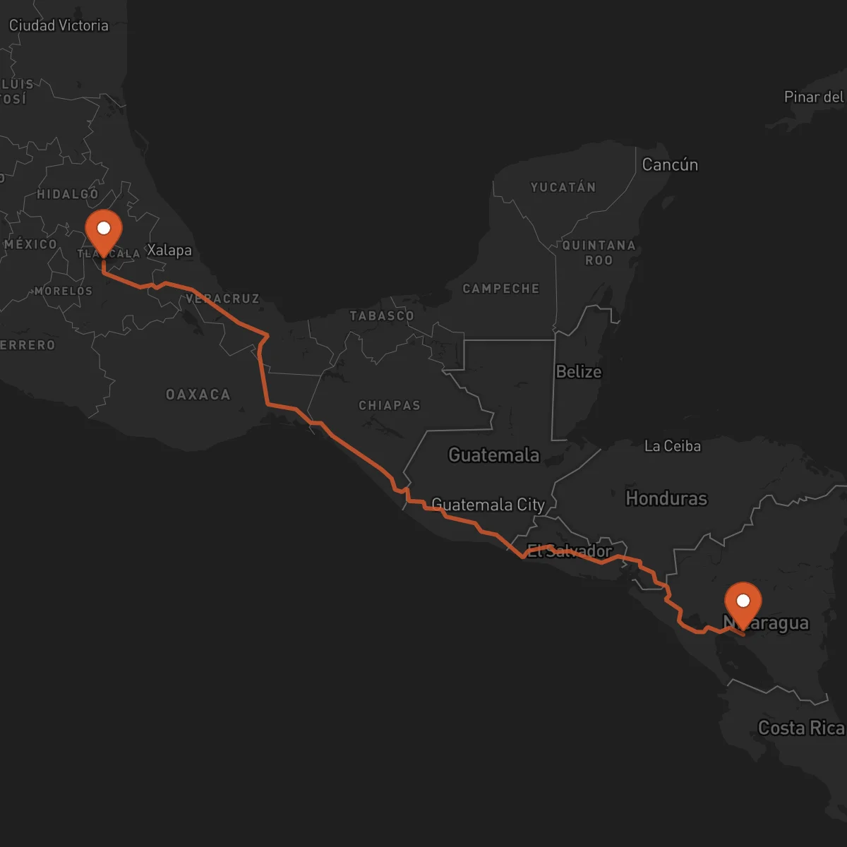 Ruta Tlaxcala de Xicohténcatl - Juigalpa