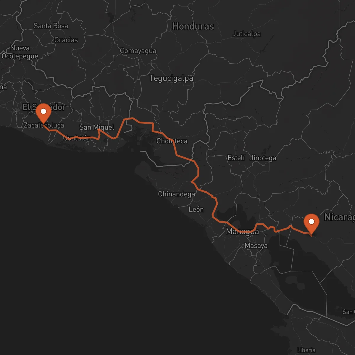 Ruta Juigalpa - Zacatecoluca