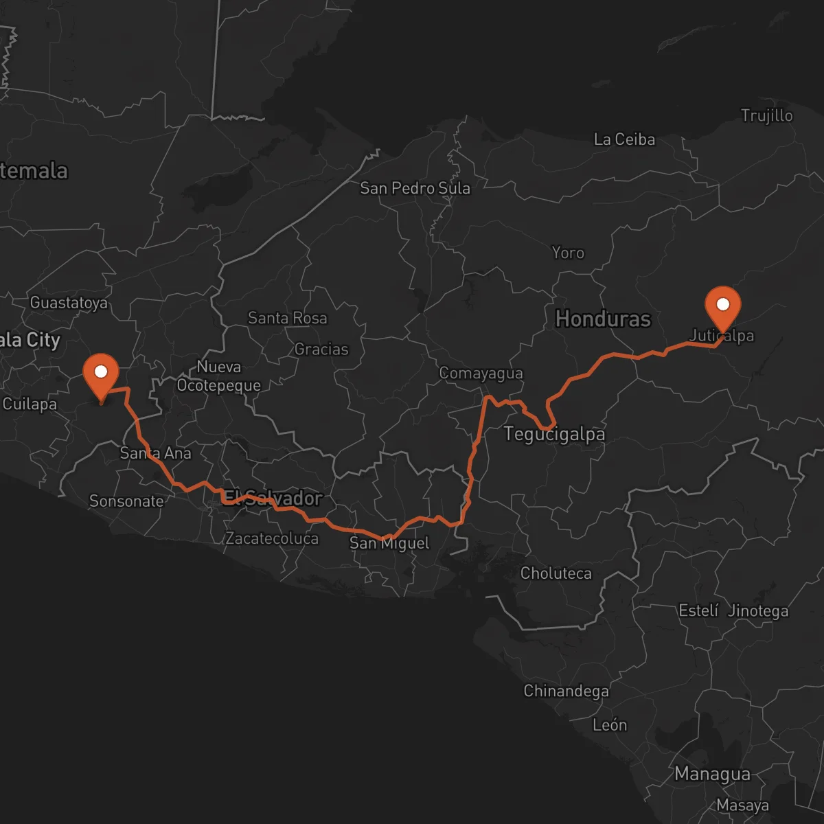 Ruta Juticalpa - Jutiapa