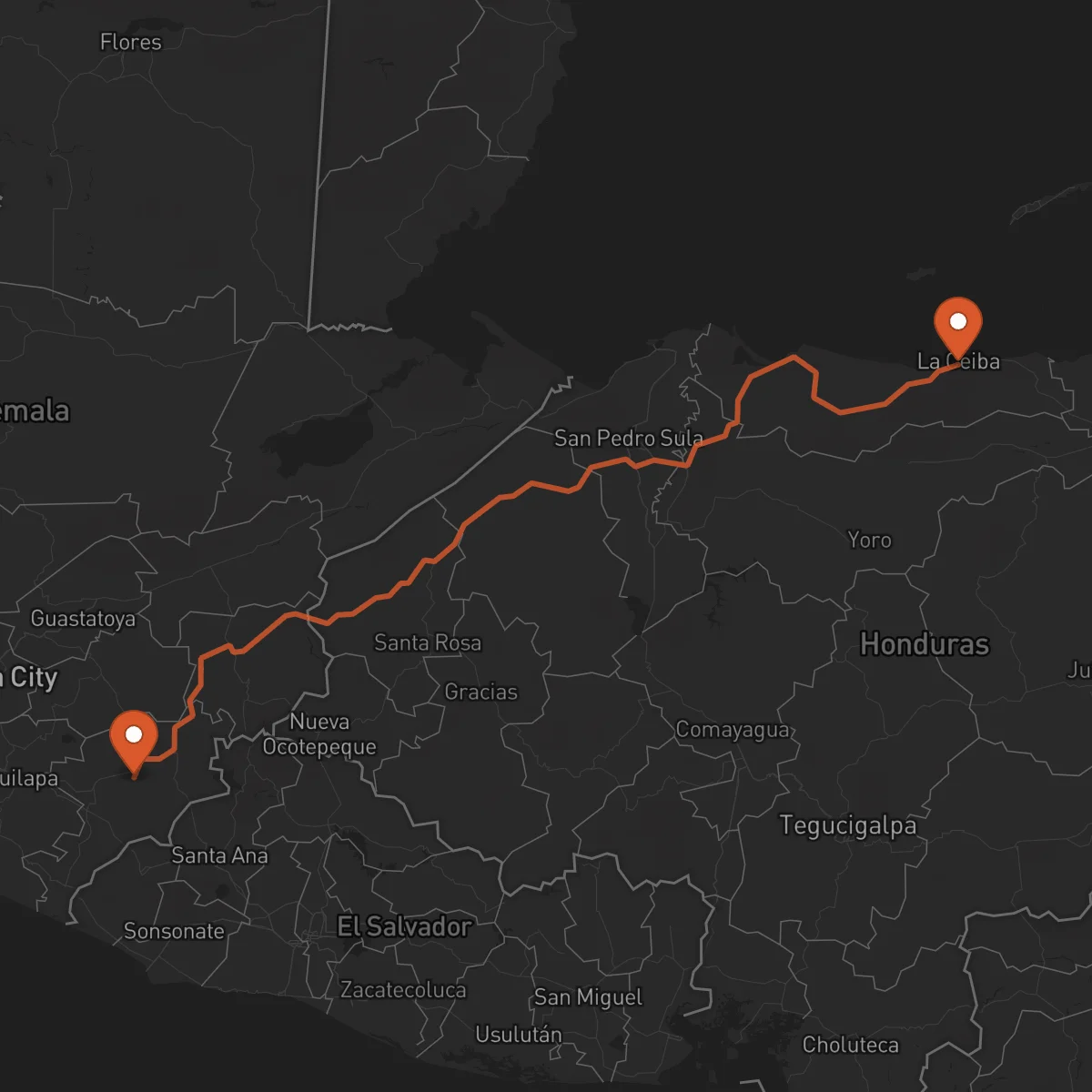 Ruta La Ceiba - Jutiapa