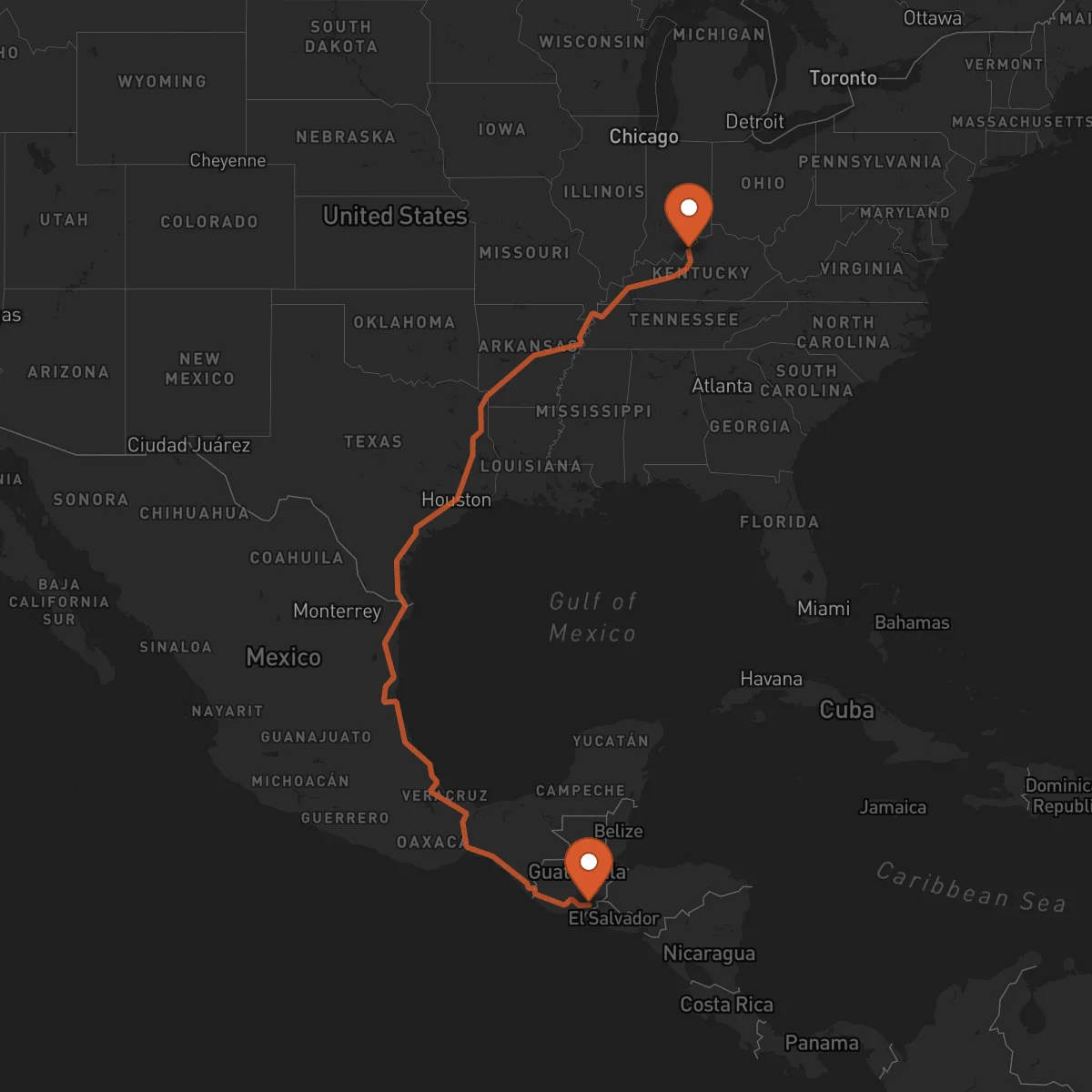 Ruta Louisville - Jutiapa