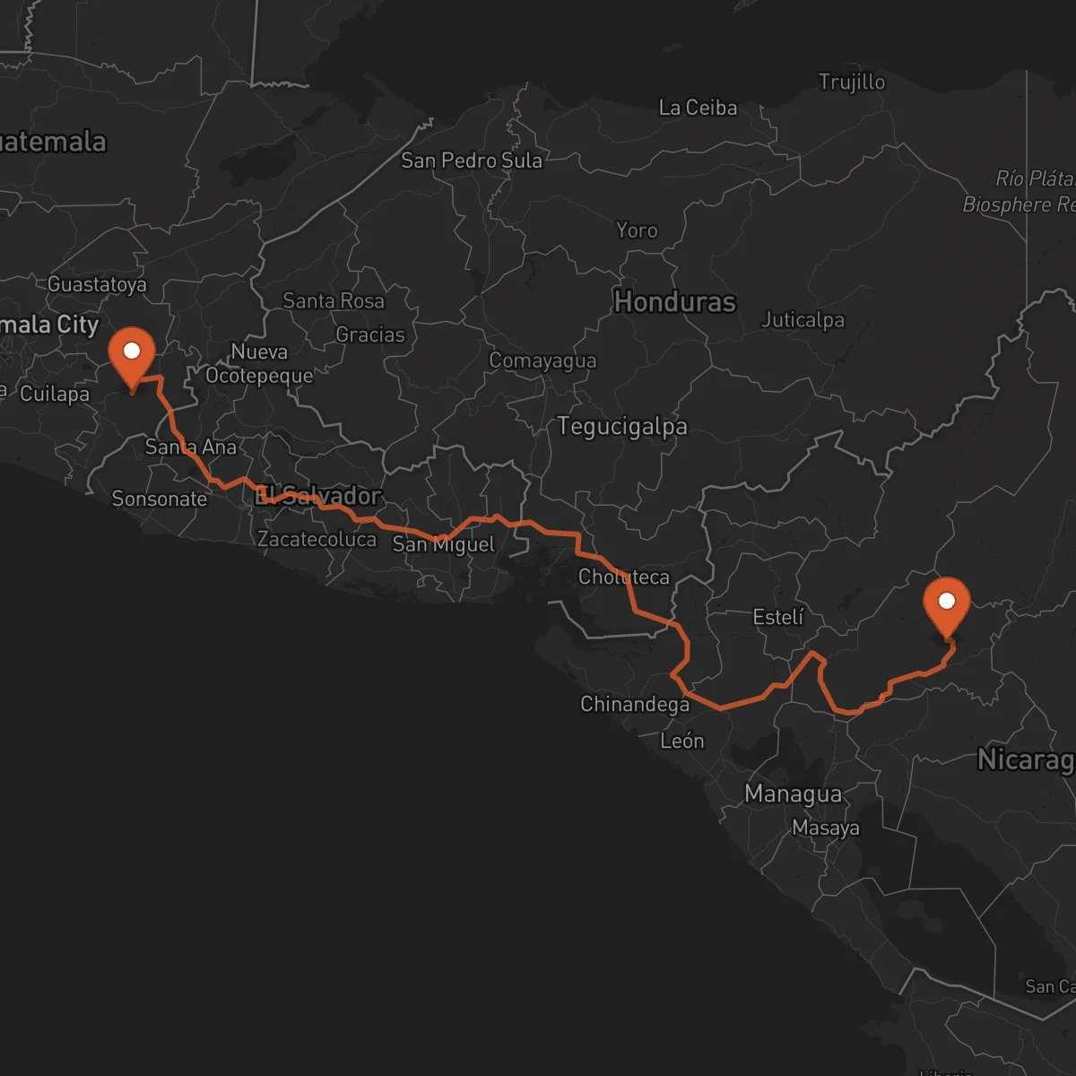 Ruta Jutiapa - Matagalpa