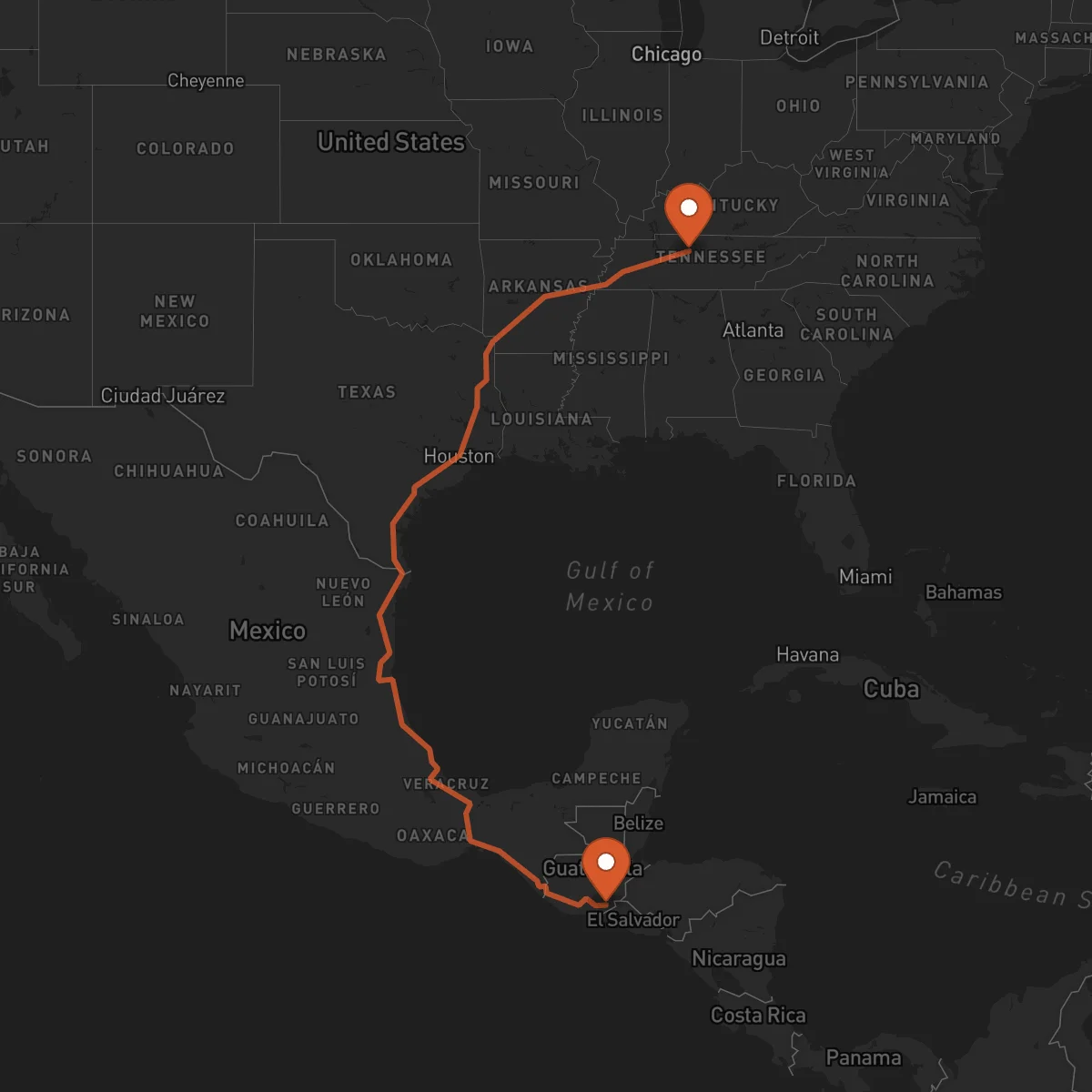 Ruta Jutiapa - Nashville