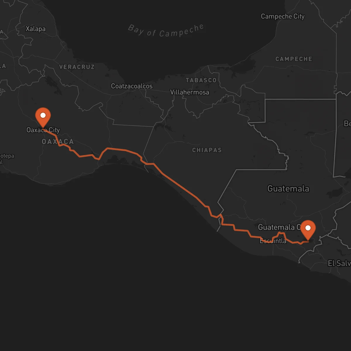 Ruta Jutiapa - Oaxaca de Juárez