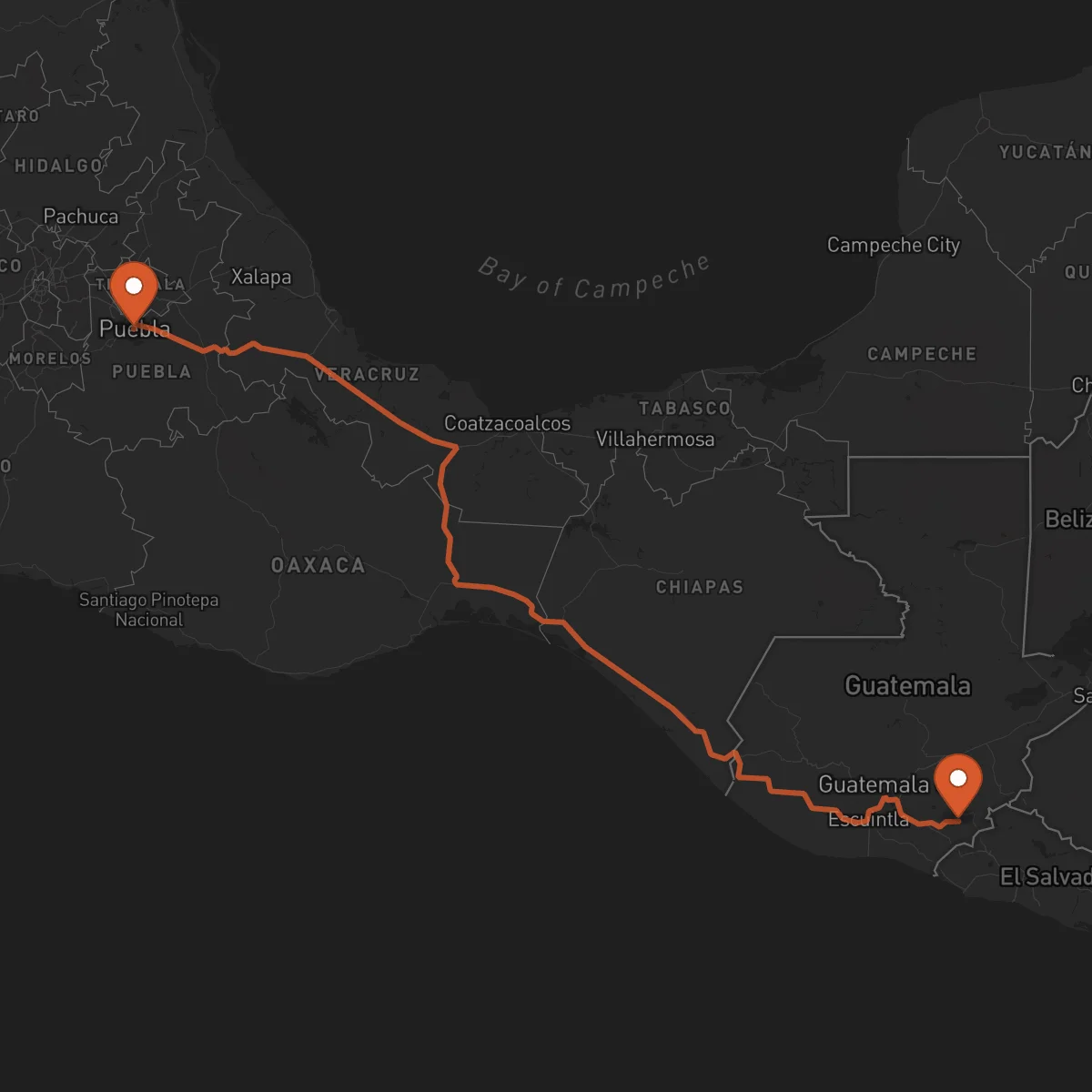 Ruta Jutiapa - Puebla
