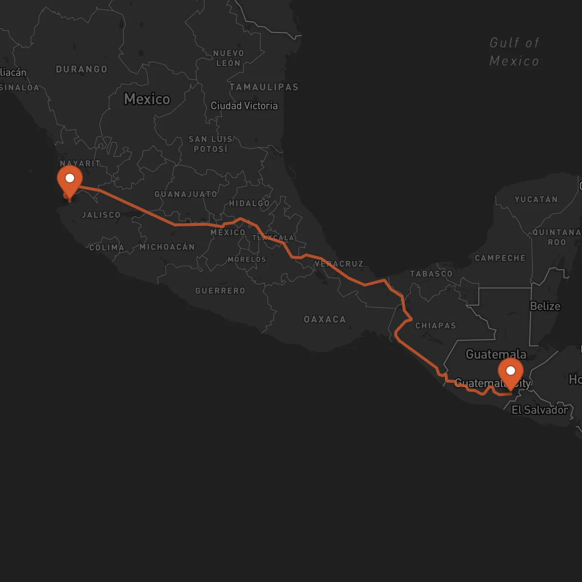Ruta Puerto Vallarta - Jutiapa
