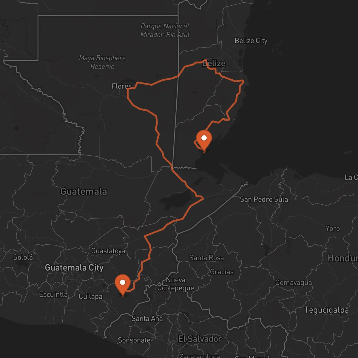 Ruta Jutiapa - Punta Gorda