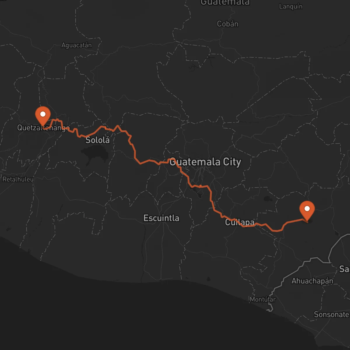 Ruta Quetzaltenango - Jutiapa