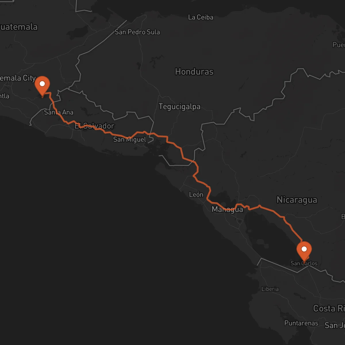 Ruta San Carlos - Jutiapa