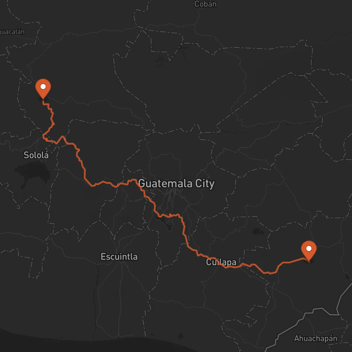 Ruta Jutiapa - Santa Cruz del Quiché