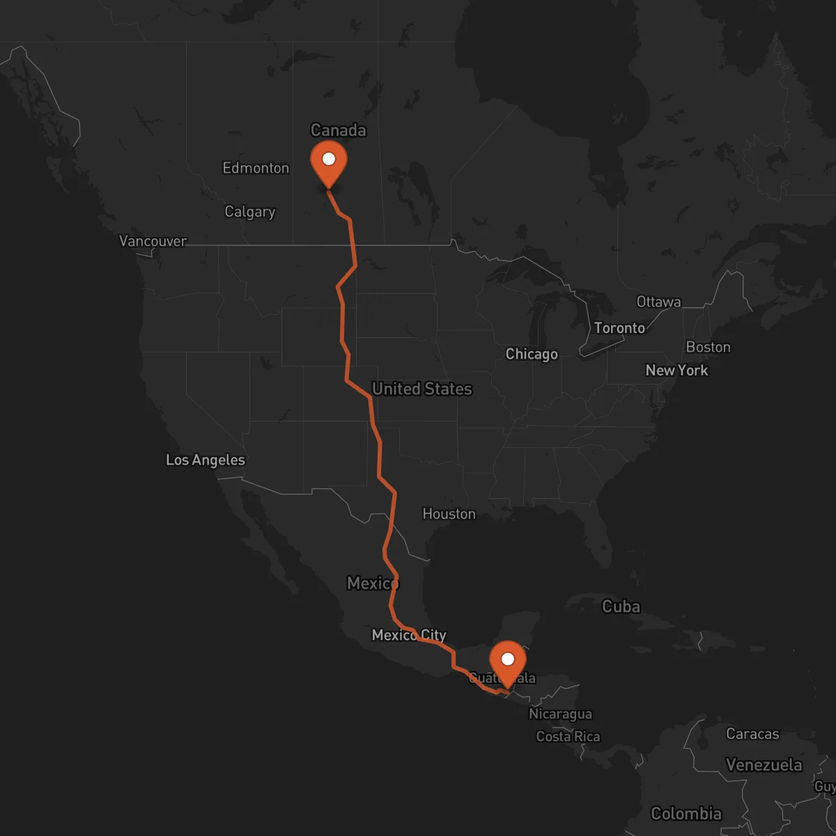 Ruta Saskatoon - Jutiapa