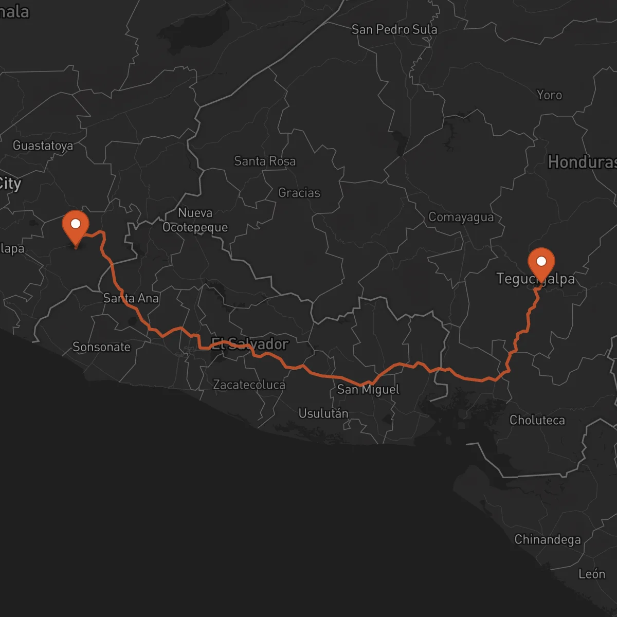Ruta Tegucigalpa - Jutiapa