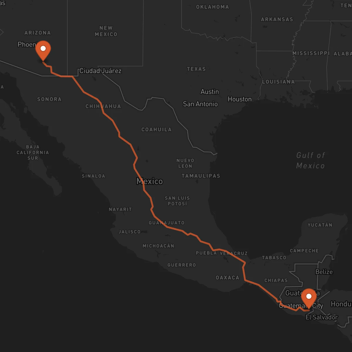 Ruta Tucson - Jutiapa