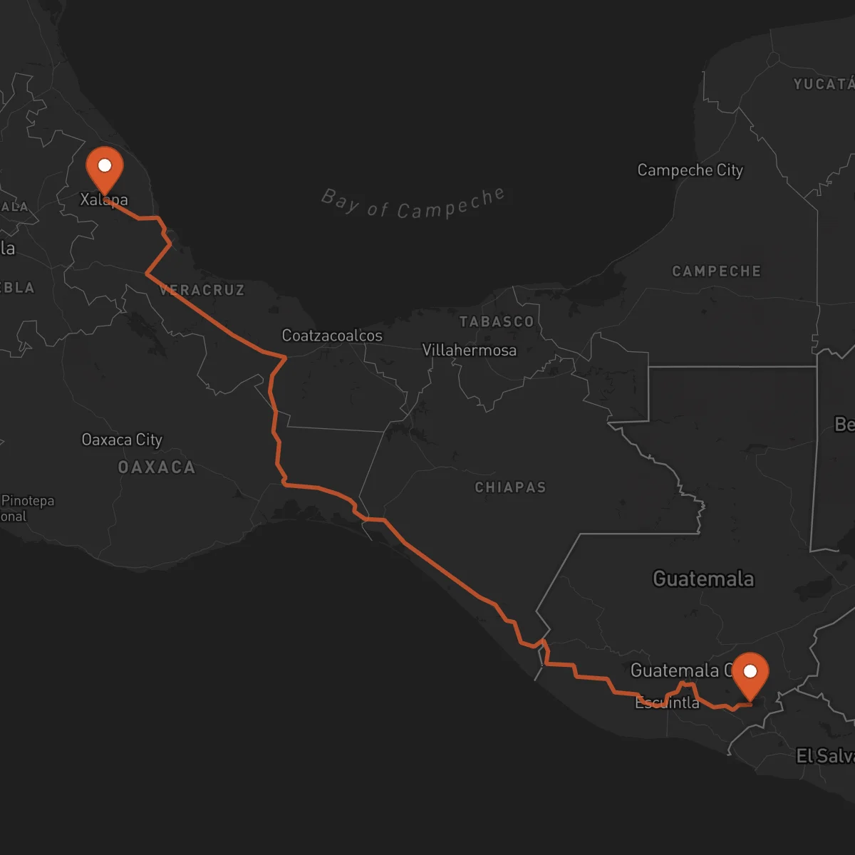 Ruta Jutiapa - Xalapa
